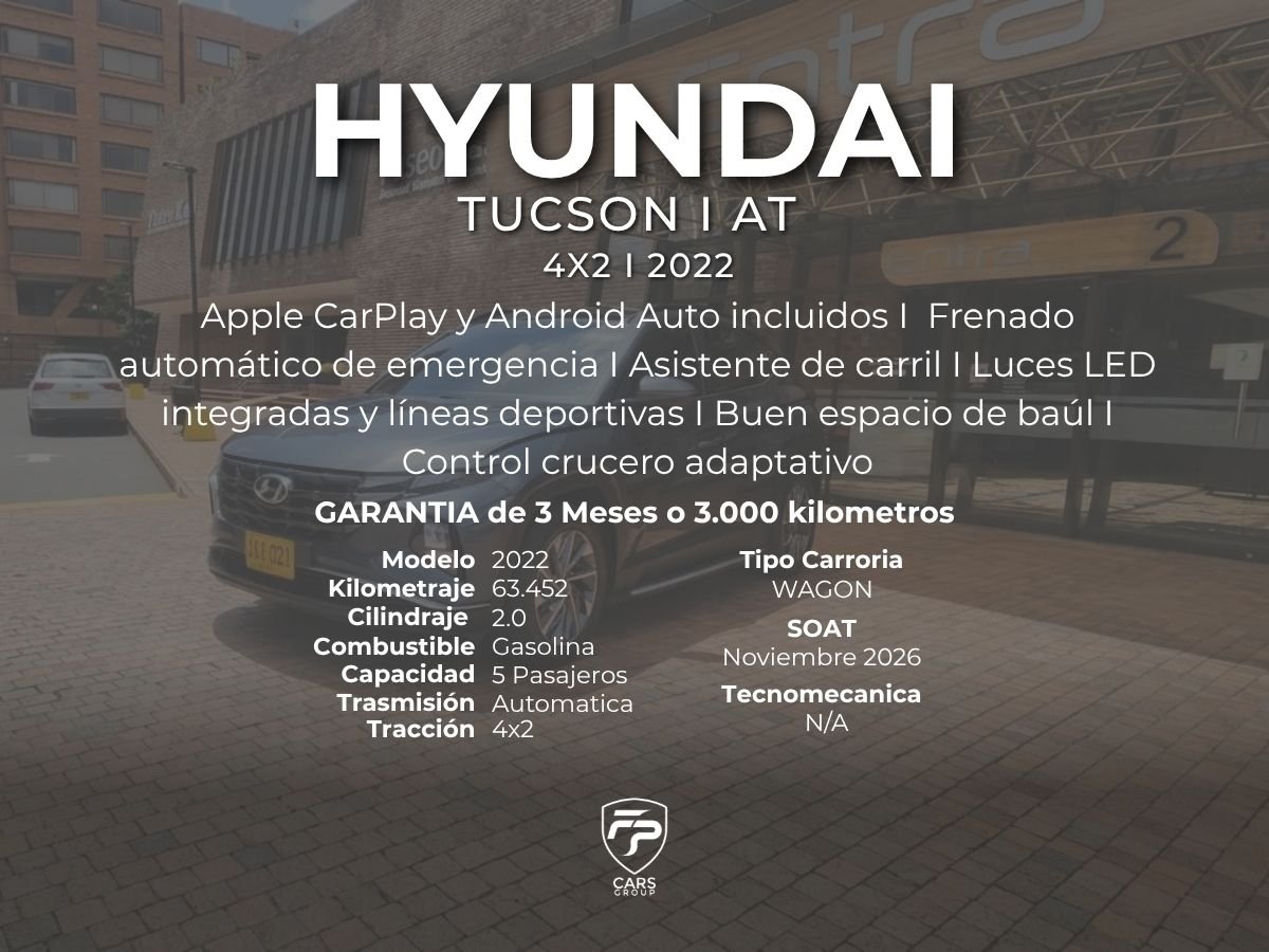 Hyundai Tucson Premium Modelo 2022 2.0 Gasolina 4x2 Caja Automática - Image 2
